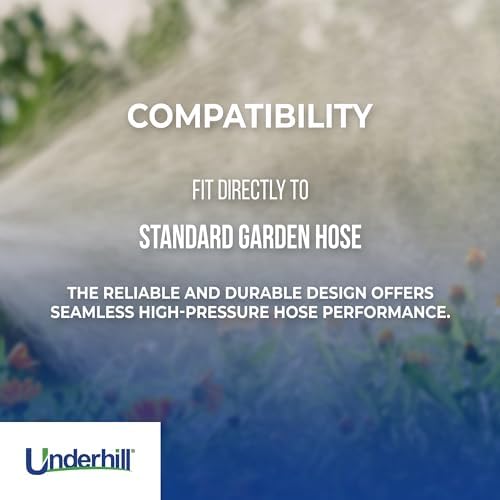Underhill CoolPro Valve and Fog Nozzle for Cooling Turf, Garden Hose Nozzle Sprayer, 4-6 GPM 70 PSI, Heavy-Duty Rubber, 25-ft Pattern, HNC075 - Image 4