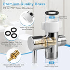 Handheld Toilet Bidet Sprayer 2 Pack, Water Pressure Adjustable Sprayer with Hose and 7/8 "T-Valve, Jet Spray and Soft Spray, for Toilet, Bidet, Shower etc., Stainless Steel, Silver - Image 2