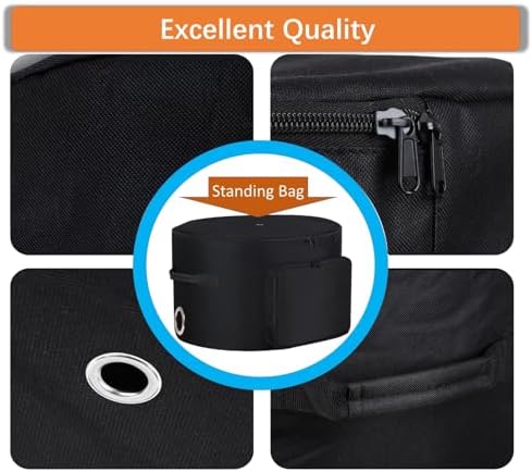 Garden Hose Holder Standing Bag, Water Hose Holder Pot Bag for Outside, with Hose Entry Hole; Drainage & Breathable Holes; Small Tool Storage Pocket (black) - Image 5
