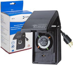 Intermatic HB11K Heavy-Duty Outdoor Plug-in Timer – 2 ON/2 Off Settings, 30-Min Minimum Intervals, Weatherproof Flip Cover, 15A/1800W, 1 HP Rated, 13" Cord – Ideal for Pool Pumps, Lights, Decorations by Intermatic