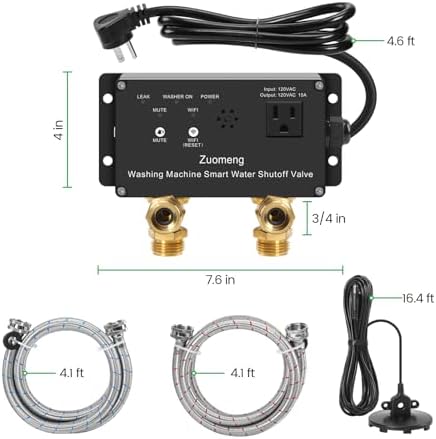 WiFi Smart Water Shutoff Valve with Leak Sensor, 3/4" Brass Valve & Extra Hose, Effortless Remote Control and Real-Time Water Leak Alerts via App - Image 6