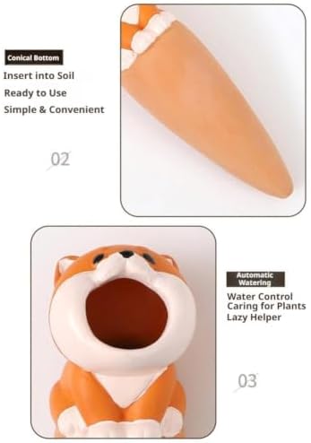 Terracotta Watering Spikes,6 Pack Animal Shape Self WateringPlant Devices, Cute Automatic Plant Waterer with Slow Release Watering Indoor&Outdoor Plant Care, Ideal for Vacation & Daily Use - Image 6