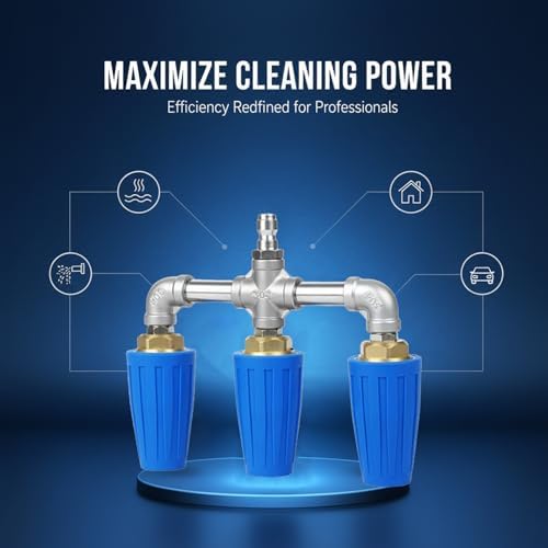 Sakerplus Dual Triple Turbo Nozzle Pressure Washer,1/4 Inch Quick Connect Rotating Power Washer Nozzle, Stainless Steel and Brass, Max 4000 PSI for Driveways Patios Decks (Triple Turbo Nozzle) - Image 7
