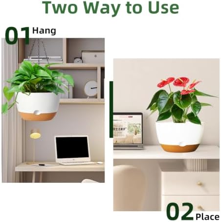 Hanging Planters, 3 Pack, Self-Watering, 10 Inch, Multicolor - Image 4