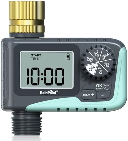 RAINPOINT Garden Hose Splitter 2 Way Heavy Duty & Sprinkler Timer with Brass Inlet, 1 Outlet - Image 7