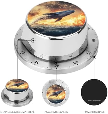 Whale War Fire Water Funny Timer 60 Minute Countdown Timer Mechanical Time Management Tool for Kitchen Work - Image 3