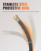 30FT x 5/8" Rubber Garden Hose, Heavy Duty Garden Water Hose, 300 PSI Working, 1000 PSI Burst, Swivel Handle with Stainless Steel Ring, 5-Layer Braided, All-Weather Outdoor Use, BG30GH06 - Image 6