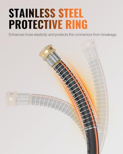50FT x 5/8" Rubber Garden Hose, Heavy Duty Garden Water Hose, 300 PSI Working, 1000 PSI Burst, Swivel Handle with Stainless Steel Ring, 5-Layer Braided, All-Weather Outdoor Use, BG50GH06 - Image 7