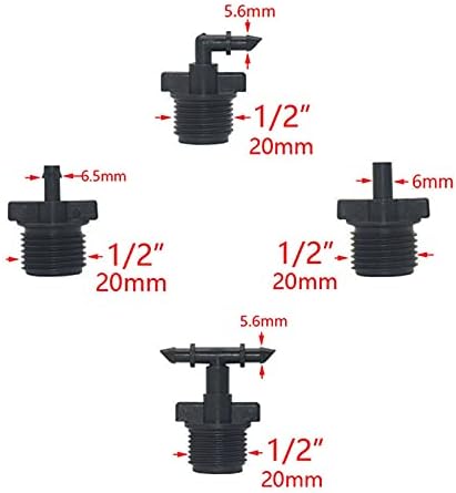 Garden Plumbing Hose Adapter 10 4 / 7mm Hose Barb Connectors With 1/2 Inch Male Thread 1/4 Inch 2-way Water Hose Drip Irrigation System Accessories (Color : 6MM) - Image 3