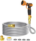 Giraffe Tools Garden Hose 50ft x 5/8", 304 Stainless Steel Metal Water Hose by GiraffeTools
