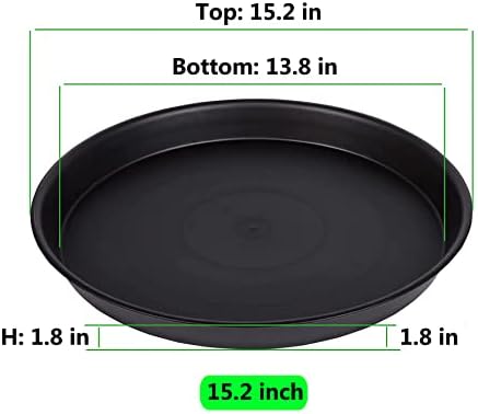4 Pack 15 Inch Plant Saucer Plastic Plant Saucer Drip Trays Plant Saucers for Indoors Outdoor Plant (15 inch 4Pack) - Image 2