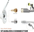 All-Metal RV Quick Connect Spray Port with G1/2" & GHT 3/4" Adapters, Exterior Water Hookup for Camper & Trailer, Stainless Steel Quick Connector, Magnetic Dustproof Cover, Rust & UV Resistant (White) - Image 4