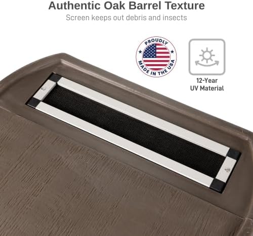 RTS Home Accents 50-Gallon Rain Barrel, Flat Back Rain Water Collection Barrel, Stand and Link Kit Included, Walnut Color (2 Pack) - Image 2