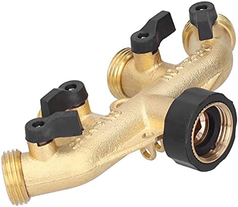 Garden Hose Splitter, 4 Way Water Distributor Valve, G3/4 Brass Connector for Faucet, Shut Off Watering System for Yard Lawn Irrigation - Image 7