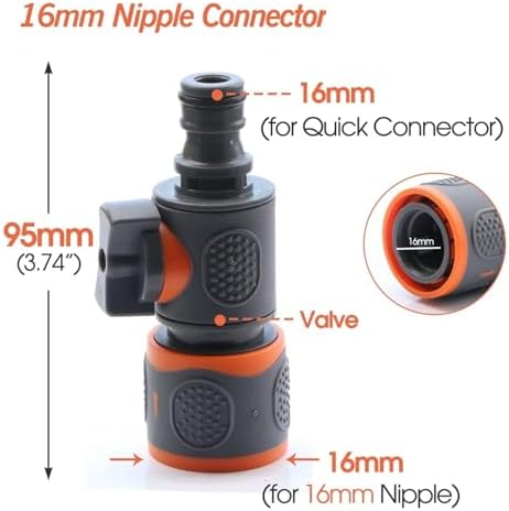 Expandable Garden Hose Repair Kit 4PCS Plastic 3/4" Male/Female Tap Quick Connecter with Valve for Garden Hose Extend Repair Fittings Tube Adapter Joint(F) - Image 2