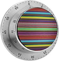 Mechanical Kitchen Timers for Cooking,Striped Printed 60 Minute Magnetic Countdown Timer,Cute Cooking Timers with Alarm,Stainless Steel Time Timer Manual No Batteries Required by Unknown