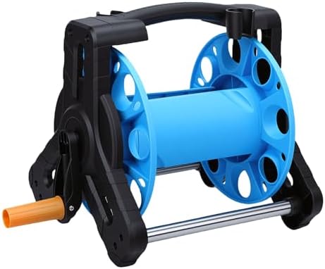 POCREATION PP Hose Reel, 25m Capacity Wall Mounted Hand Crank (Black and - Image 2