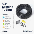 1/4" Dripperline | 100' Roll | Made in USA | 6" Emitters - Image 2