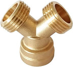 Joywayus 2PCS Brass 3/4" GHT Garden Hose Splitter Body Backyard 2 Way Y Shaped Connector Threaded Pipe Fitting Coupler Adapter with Washer (Pack of 2) - Image 7