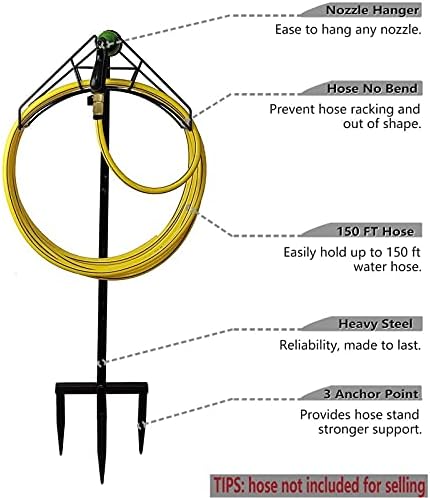 Freestanding Garden Hose Holder Hanger, Heavy Duty Metal Water Hose Storage Stand Rack for Yard Lawn (Hose Not Included) - Image 2