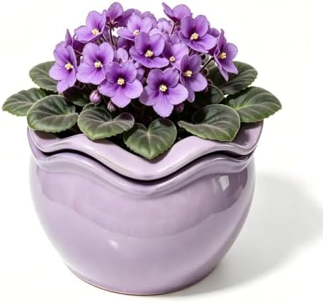 6.5 inch self Watering African Violet pots, Smoky Purple by krayceSerenya