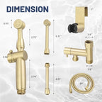 Gold Handheld Bidet Sprayer Attachment for Toilet, Brass - Image 2