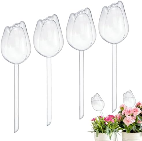 M METERXITY 4-Pack Plant Watering Globes, 9.4 Inch Plastic Self Watering Planter Insert for Indoor/Outdoor Plants, Self Water Devices [Transparent] by MMETERXITY