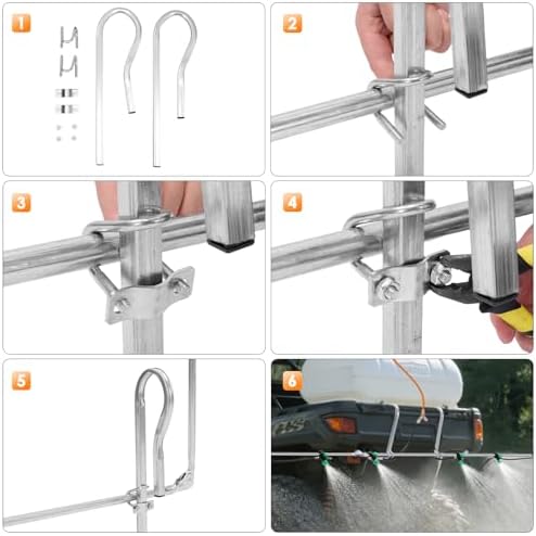 6-Nozzle Foldable Sprayer Boom Kit, Equipped With 2 Heavy-Duty Hooks, 122" Wide, Suitable for ATVs/UTVs, With Adjustable Spray Patterns, Ideal For Large-scale Watering Applications - Image 6