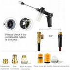 Jet Nozzle Pressure Washer-Turn Any Hose Into High-Pressure Water Cleaning Jet,Rotating Nozzle with 3 Spray Modes and Can Control The Flow of Water for garden hose,Patio, Car (Three-Metal Connectors) - Image 4