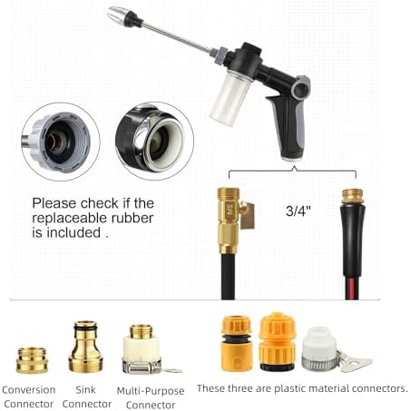 Jet Nozzle Pressure Washer-Turn Any Hose Into High-Pressure Water Cleaning Jet,Rotating Nozzle with 3 Spray Modes and Can Control The Flow of Water for Garden Hose,Patio, Car (with a Spray Bottle) - Image 4