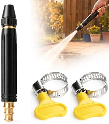 Upgrade Heavy Duty High Pressure Hose Nozzle, Adjustable Booster Home High Pressure Car Wash Water Gun with Booster Nozzle, Pressure Washer Hose Attachment for Plant Watering Lawn Car by ZSJO