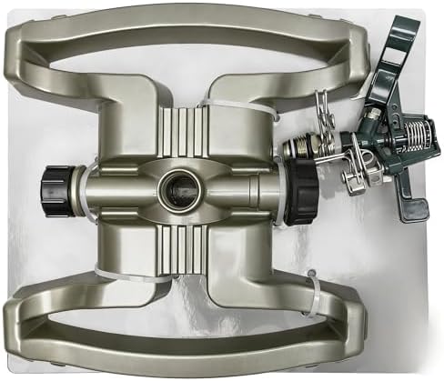 1/2" Zinc Impact Sprinkler on Heavy-Duty Metal Base, Adjustable Coverage for Lawn and Garden Watering - Image 2