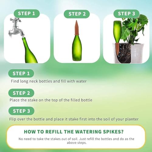 Tcamp 15 Pack Terracotta Watering Spikes, Plant Self Watering Devices - Image 7