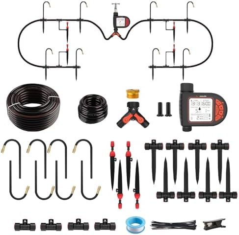 Anleolife 82.4FT Automatic Drip Irrigation System Kit with Water Timer by AAnleolife