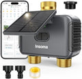 Insoma Solar WiFi Water Timer 2 Zone, Solar&Type-C Rechargeable Smart Sprinkler Timer w/Adjustable 120° Solar Panel, APP&Voice Control Automatic Irrigation for Garden Hose Lawn, No Gateway Required by Insoma