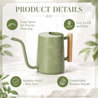 Newtay Watering Can Set 34 oz Long Spout, 17 oz Plant Mister Spray Bottle - Image 3