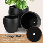 YNNICO 17.5/14.8/12.2 inch Set of 3, Large Plastic Planter with Saucer - Image 3