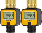 FANHAO 2 Pack Water Flow Meter with Brass Inlet+Professional Garden Hose Nozzle - Image 6