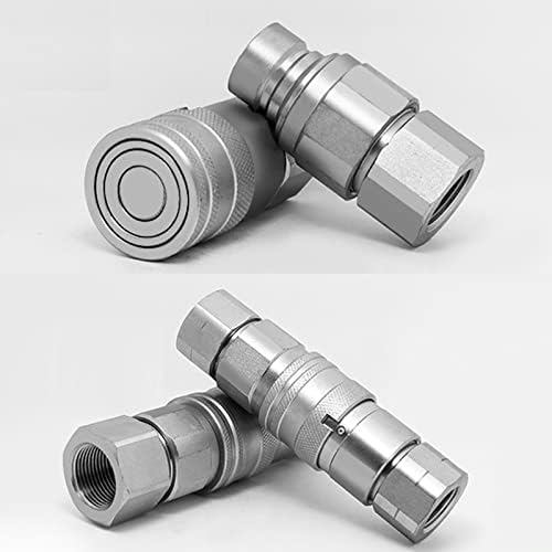 CEKER 3/8" NPT Skid Steer Bobcat Flat Face Hydraulic Quick Disconnect Coupling Fits ISO 16028 Hydraulic Quick Connect Coupler - Image 5