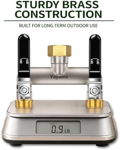 2-Way Garden Hose Splitter, Heavy-Duty Brass, 3/4" GHT, Black - Image 7