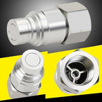 3/4’’ NPT Skid Steer Hydraulic Couplers, Bobcat Flat Face Quick Connect Fittings with 2PCS Dust Covers - Image 3