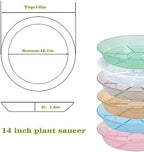 6 Pack Plant Saucer Drip Tray 14 inch, Large Plastic Plant Trays, Heavy Sturdy Plastic Planter Flower Pot Saucers for Indoor Outdoor Garden, Plant Water Drip Trays for pots (14", Clear) - Image 2