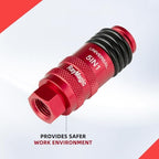 RayMagic Upgraded 5IN1 Universal Quick Industrial Connect Coupler, 1/4" Female NPT, Air Hose Fittings, 6-Balls Release Sleeve, 1/4" Body Size, Red(5-Piece) - Image 4