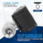 1/2'' Motorized Ball Valve, 9-24V DC Electric Water Valve with Full Port, and 2 Wire Reverse Polarity, Stainless Steel, NSF Certified, IP67 - Image 6
