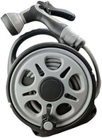 12M/39FT Garden Hose Set with Integrated Storage – 14mm Diameter Flexible Plastic Water Hose with Multi-Pattern Spray Nozzle for Lawn Irrigation, Yard Watering, and Outdoor Plant Care,Gray by Fogun