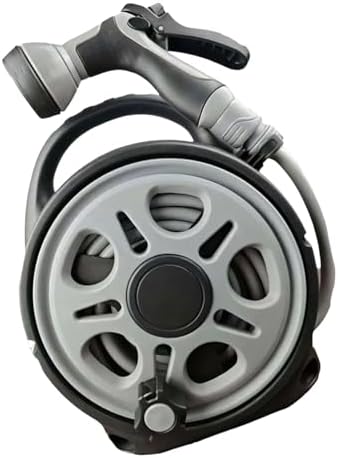 12M/39FT Garden Hose Set with Integrated Storage – 14mm Diameter Flexible Plastic Water Hose with Multi-Pattern Spray Nozzle for Lawn Irrigation, Yard Watering, and Outdoor Plant Care,Gray by Fogun