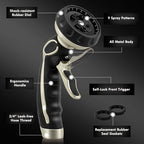 RESTMO Watering Wand Heavy Duty with 10 Spray Patterns, Heavy Duty Metal Water Hose Sprayer with 9 Spray Patterns, High Pressure | On/Off Valve, Ideal for Outdoor Lawn & Garden Watering, Car & Pet Was - Image 7