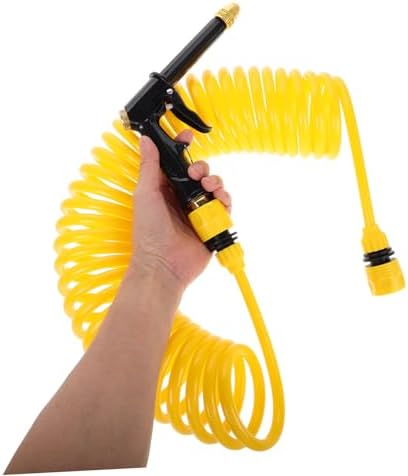 Luxshiny Expandable Garden Hose with Spray Nozzle 50ft Collapsible Marine Water Pipe Flexible Coiled Hose for Boat Wash - Image 3