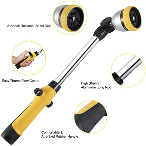 FANHAO Garden Hose Nozzle Heavy Duty +16 Inches Garden Watering Wand - Image 3