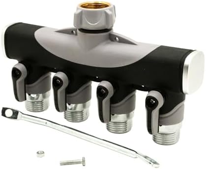 Thrifco 8429970 4-Way Garden Hose Manifold/Splitter with Shut-Off Valves – Zinc - Image 3